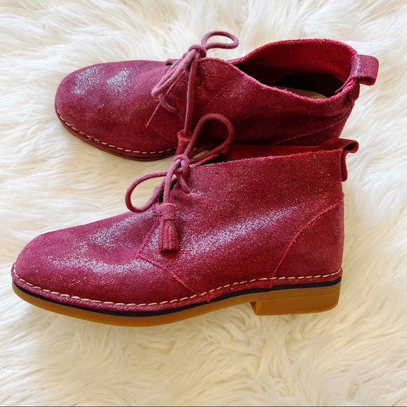 Hush Puppies NWOB Cyra Catelyn Wine Sparkle Suede Ankle Chukka Boots Size 5.5 - Picture 5 of 8